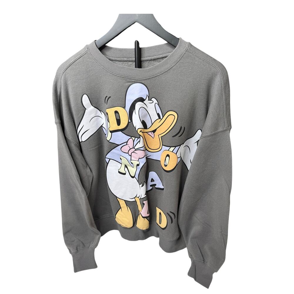 Disney Donald Duck 90th Anniversary Gray Sweater Size M Double Sided - Picture 5 of 8